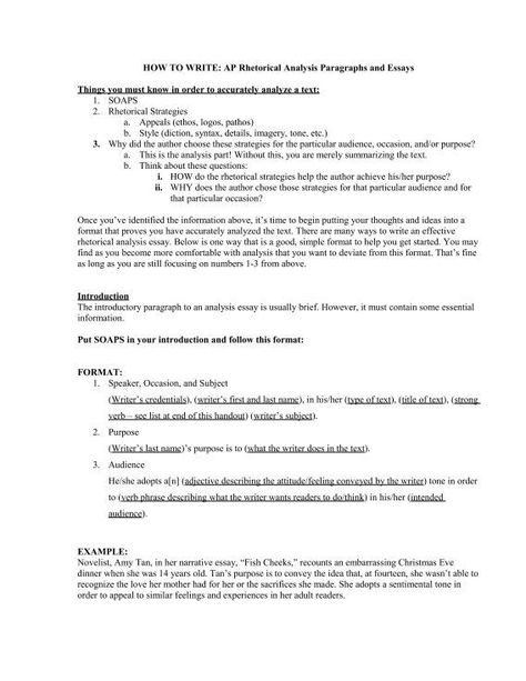 HOW TO WRITE: AP Rhetorical Analysis Paragraphs and Essays Analysis Essay, Analysis Essay Outline, Rhetorical Analysis Essay Outline, Rhetorical Analysis Essay Example, Critical Analysis Essay Outline, College Essay Writing Tips Thesis Statement, Rhetorical Analysis Essay, Cause And Effect Essay, Literary Analysis Essay