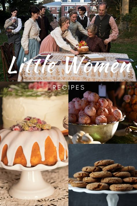 A collection of delicious Little Women recipes courtesy of Louisa May Alcott's family from the Orchard House and Sony Pictures. Book Inspired Food Recipes, Food From Books Literature, Orchard House Little Women, Recipes From Literature, Recipes For Tea Parties, Recipes Inspired By Books, Food From Books, Little Women Birthday Party, Little Women Party Theme