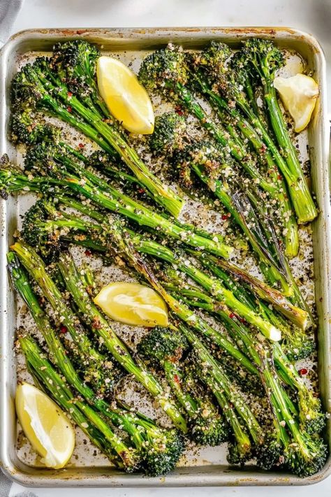 Jazz up dinner and serve this roasted broccolini as a side dish! It's savory, crispy, and full of so much delicious flavor. Brocolini Recipes Roasted, Oven Roasted Broccolini Recipe, Broccolini Roasted, Broccolini Recipes, Roasted Broccolini Recipe, Broccolini Recipe Side Dishes, Brocollini Recipes, Meatloaf Sides, Friendsgiving Food Ideas