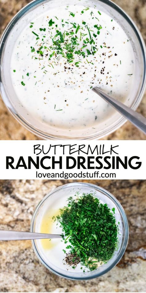 Best Homemade Ranch Dressing, Best Homemade Ranch, Herb Ranch Dressing, Buttermilk Ranch Dressing Recipe, Sour Cream Ranch Dressing, Ranch Dressing Dip, Ranch Dressing Recipe Homemade, Fresh Herb Recipes, Buttermilk Ranch Dressing