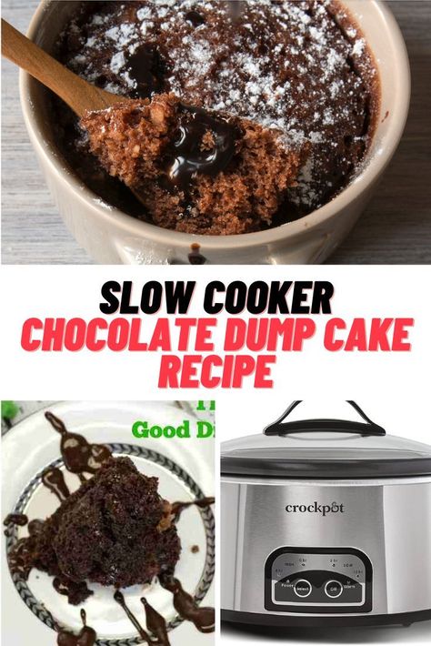 Crockpot Chocolate Dump Cake Recipe #Crockpot #SlowCooker #Chocolate #DumpCake #Recipes #Dessert Slow Cooker Chocolate Dessert Recipe. Crockpot Chocolate Dump Cake, Crock Pot Cake Recipes, Slow Cooker Dump Cake, Dump Cake Crockpot, Quick Cupcake Recipe, Crockpot Chocolate Cake, Crockpot Cake Recipes, Dump Cake Recipes Chocolate, Crockpot Chocolate