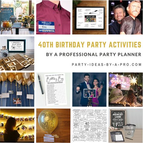 Why a 40th birthday party needs activities, games, and things for people to do 50th Birthday Party Activities, 40th Birthday Party Games, 40th Birthday Games, Cocktail Party Decor, 30th Party, 40th Birthday Party, Birthday Activities, Birthday Party Activities, Activities Games