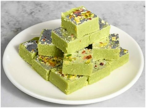 Learn how to make Pista Burfi at home. Get cooking with our easy Pista Burfi recipe and enjoy a delicious Pista Burfi with family & friends. Pista Burfi Pista Barfi, Burfi Recipe, Traditional Sweets, Types Of Desserts, Vegetarian Fast Food, Sweet Dishes Recipes, Indian Dessert Recipes, Indian Sweet, Indian Desserts