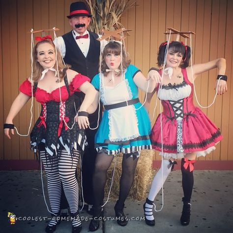 Coolest+DIY+Marionette+Puppet+Costumes+and+Puppeteer+Costume Puppet Costume Diy, Scary Puppet Costume, Diy Marionette Costume, Marionette Costume Diy, Marionette Halloween Costume, Puppet Costume Halloween, Marionette Puppet Costume, Puppeteer Costume, Marionettes And Puppeteers