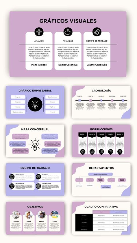 Visual graphics presentation in a professional color palette with beige and lilac. Perfect for presentations, reports, and other business Professional Color Palette, Best Canva Templates, Best Presentation Templates, Free Powerpoint Presentations, Free Ppt Template, Visual Presentation, Presentation Slides Design, Business Documents, Powerpoint Free