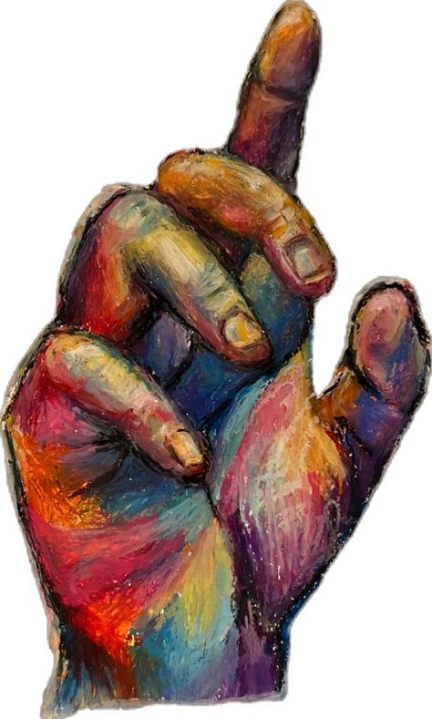 Colorful Hand Drawing, Pastel Hand Drawing, Tension Drawing, Oil Pastel Aesthetic, Hand Drawing Color, Coursework Art, Wax Crayon Art, Aesthetic Sketchbook, Sketchbook Aesthetic