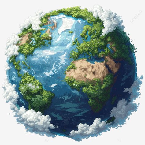 pixel art planet earth Transparent Pixel Art, Earth Illustration Art, Earth Icon, Planet Art, Astronaut Wallpaper, Earth Planet, Triangle Art, Concept Art World, Earth Design