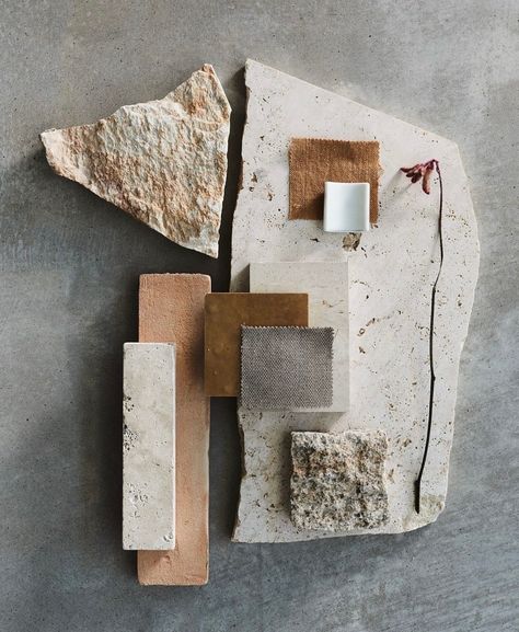 Sow Home Studio on Instagram: “@ecooutdoor giving lots of earthy and textural inspo for a new project. Always so drawn to beautiful stones and handmade clay tiles.” Earthy Colour Palette, Eco Outdoor, Materials Board Interior Design, Words Art, Mood Board Interior, Material Board, Shelving Design, Interior Design Boards, Earthy Color Palette