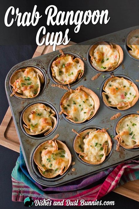 Seafood Cups, Cold Wonton Appetizers, Crab Rangoon Pinwheels, Crab Rangoon Rice Cups, Crab Wontons Recipes, Wonton Bites, Appetizers Cups, Crab Rangoon Tortilla Roll Ups, Crab Rangoon Filling Recipe