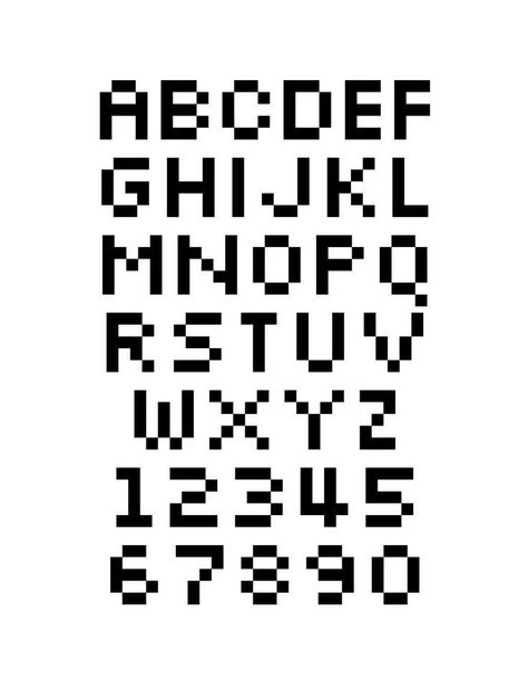 Type Writing Font, Pixel Art Typography, Pixel Font Alphabet, Pixel Art Font, Number Fonts Design, Fonts With Numbers, Pixel Art Letters, Lettering Fonts Handwriting, Pixel Lettering