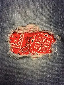 Jean Patches, Youtuber Merch, Cool Bandanas, Diy Fashion Clothing, Knee Patches, Red Bandana, Denim Patches, Youtube Link, Patch Design