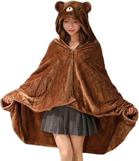 Amazon.com: SUFUZEGA Cute Wearable Blanket Soft Cape for Adult Women Men Warm Cozy Hoodie Cute Animal Bear Cat Bunny Carpet Home (Large,Bear) : Home & Kitchen Bear Cat, Winter Office, Animal Bear, Hoodie Cute, Carpet Home, Cozy Hoodie, Blanket Soft, Wearable Blanket, Hooded Blanket