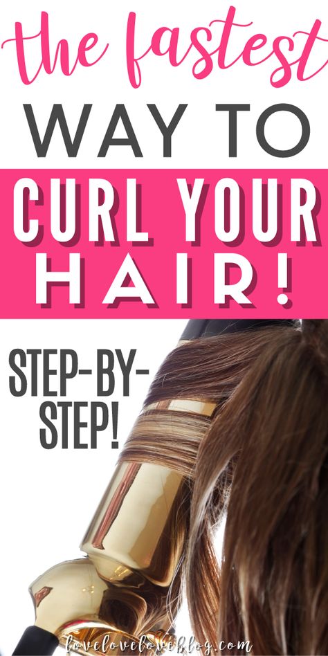 Curl Hair Quickly, How To Curl Hair With Large Barrel, How To Curl Hair Easy And Fast, Beginner Curling Hair Tips, Curling Hair With Revlon Brush, Proper Way To Curl Your Hair, How To Put Curls In Your Hair, Curl Hair Fast And Easy, How To Style Curled Hair Hairstyles