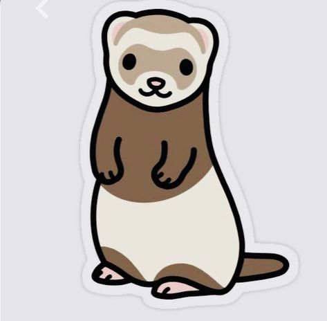 Cute Ferrets, Paper Doll Template, Cute Animal Drawings Kawaii, Paper Animals, Cute Doodle Art, Cute Cartoon Drawings, Sticker Cute, Dessin Adorable, Cute Easy Drawings