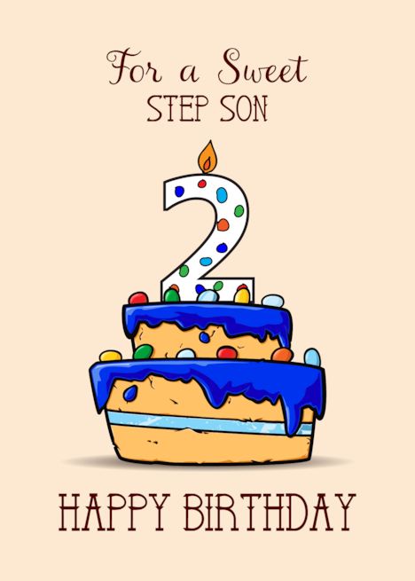 Step Son 2nd Birthday 2 on Sweet Blue Cake card Holiday Card Sentiments, 6th Birthday Boys, Personalized Holiday Cards, Birthday Wishes Greetings, Happy 6th Birthday, Blue Cakes, Card Tattoo, Cake Card, Cards For Friends