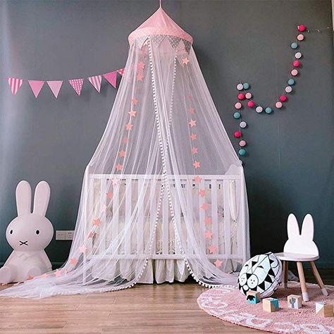 Pink Bed Canopy, Bed Canopy With Lights, Crib Tent, Rainbow Bed, Baby Bed Canopy, Kids Bed Canopy, Princess Canopy Bed, Canopy Bed Diy, Canopy And Stars