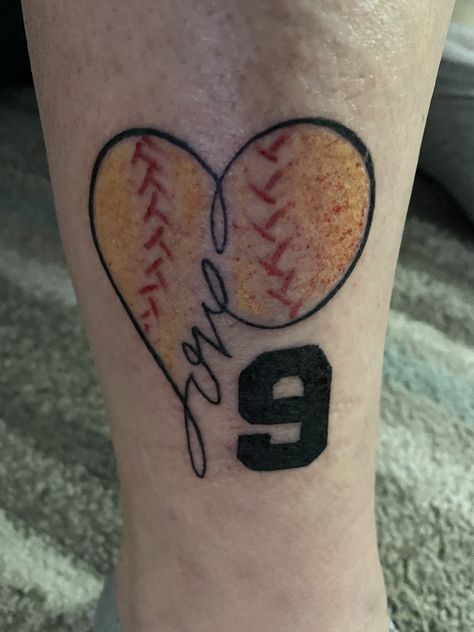 Softball Tattoo Ideas, Baseball Softball Tattoo, Baseball Tattoos For Women Simple, Softball Tattoos For Women, Womens Baseball Tattoos, Mother Son Baseball Tattoos, Heart Baseball Tattoo, Softball Tattoos, Baseball Tattoos