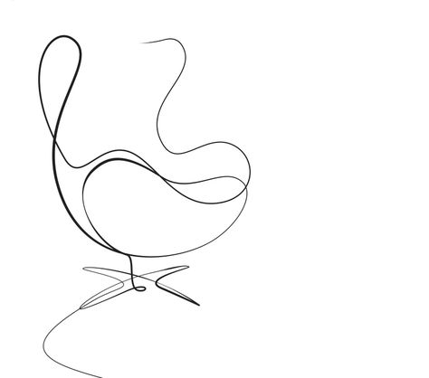 iconic chairs drawn using a single line in illustrations by loooop studio Croquis, Drawing Chair, Interior Design Sketchbook, Bubble Chair, Chairs Logo, Chair Drawing, Furniture Sketch, Furniture Design Sketches, Interior Design Sketch