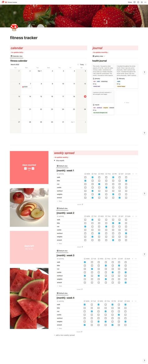 red themed aesthetic fitness planner / workout calendar notion template duplicate diet exercise health journal Study Planner Free, Aesthetic Notion Template, Workout Template, Free Planner Templates, Life Planner Organization, Aesthetic Notion, Calendar Journal, Workout Planner, Workout Calendar