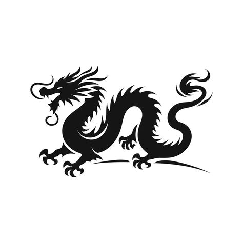 Chinese Dragon Vector, Chinese Dragon Simple, Chinese Dragon Silhouette, Chinese Dragon Symbol, Dragon Stencil, Chinese Icon, Dragon Line, Dragon Symbol, Dragon Vector