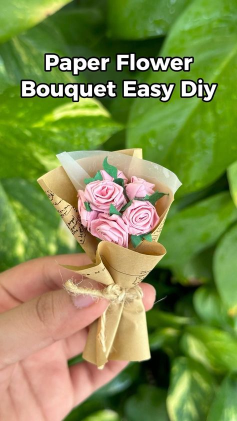 How to Wrap a Bouquet in Paper: Tips and Tricks Origami Flowers Bouquet, Paper Flower Boquet, Mini Paper Flowers, Paper Bouquet Diy, Paper Flower Bouquet Diy, Origami Flower Bouquet, Paper Roses Diy, Paper Rainbow, Handmade Bouquets