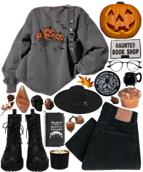 Outfit Inspo For October, Fall Outfits Dark Aesthetic, Outfits For Halloween Casual, Spooky Autumn Outfits, Fall Outfits Women Edgy, Spooky Vibes Outfit, Fall Outfits And Where To Buy Them, Salem Aesthetic Outfits, Halloween Themed Outfits Aesthetic