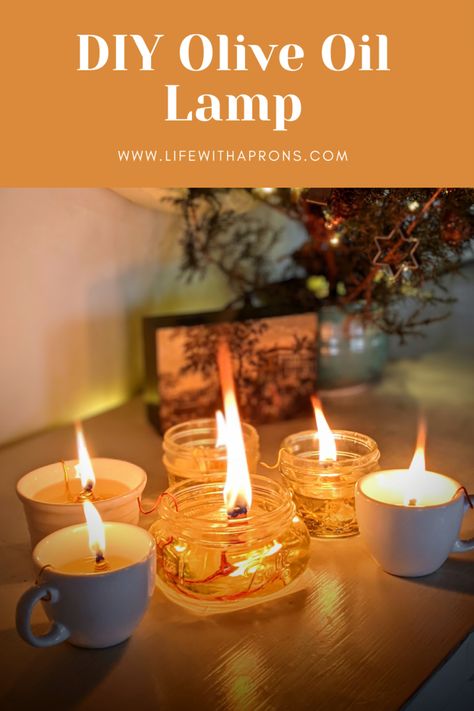 wire. Let Olive Oil Candles Diy, Oil Lamps Diy, Diy Oil Lamp, Diy Olive Oil, Homemade Candle Wax, Olive Oil Candle, Oil Candles Diy, Table Centerpieces For Home, Picture Frame Crafts