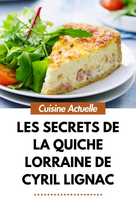 Les secrets de la quiche lorraine de Cyril Lignac #cuisineactuelle #quiche #lignac Quiche Lorraine Recipe, Artisan Food, French Food, Alsace, Salmon Burgers, Tasty Dishes, Main Course, Lorraine, Kids Meals