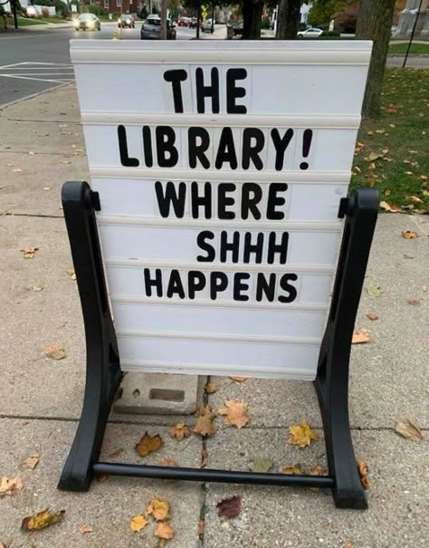 Library Memes, Library Humor, School Library Displays, Middle School Libraries, Library Bulletin Board, Library Book Displays, Library Themes, Library Crafts, Library Signs