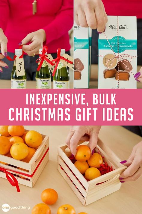 Inexpensive bulk Christmas gift ideas that are perfect for the people who help make your life easier. A small holiday gift is a great way to show you care! Bulk Xmas Gift Ideas, Christmas Bulk Gifts, Employee Christmas Gifts Inexpensive, Holiday Gift Ideas For Employees, Diy Bulk Christmas Gifts, Bulk Christmas Gift Ideas Coworkers, Coworker Christmas Gift Ideas Diy, Small Gift Ideas For Coworkers, Bulk Christmas Gift Ideas