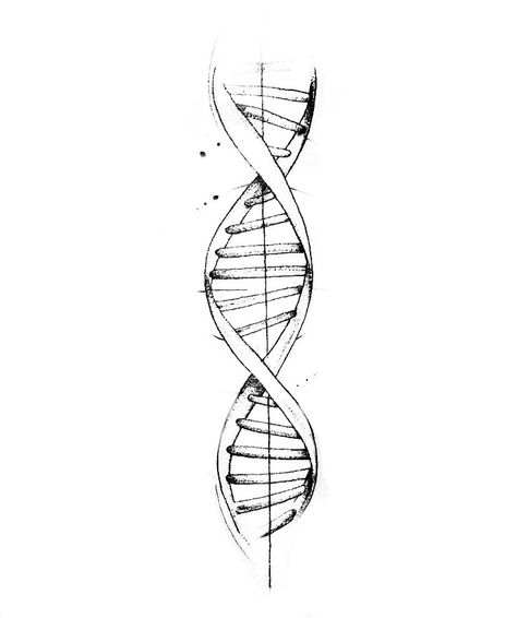 Dna Strand Drawing, Dna Strand Tattoo, Dna Tattoo Design, Microbiology Poster, Friend Tats, Dna Drawing, Dna Tattoo, Dna Helix, Dna Molecule