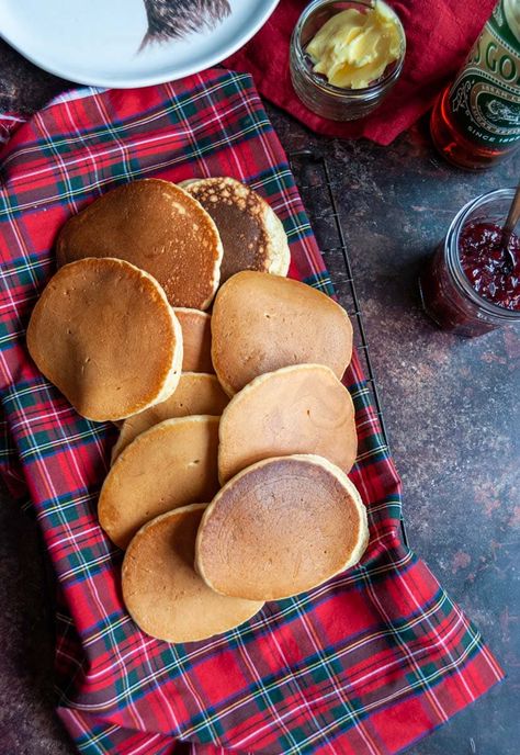 Drop Scones (Scotch pancakes) - Something Sweet Something Savoury Scottish Shortbread Recipe, Scotch Pancakes, Scottish Shortbread, Drop Scones, Freeze Pancakes, Store Cupboard, Shortbread Recipe, Scottish Recipes, Shortbread Recipes