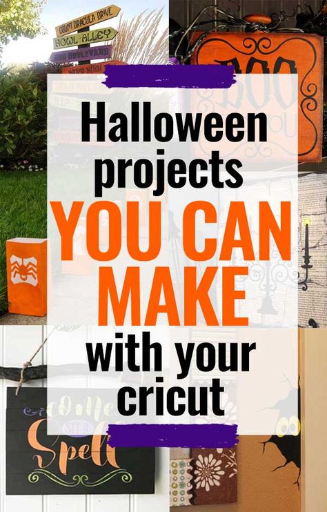 Spooky Signs For Halloween Diy, Haloween Decoracion Cricut, Halloween Sign Cricut, Cricut Projects Beginner Halloween, Halloween Decor Cricut Projects, Circuit Halloween Decorations, Cricut Spooky Projects, Easy Cricut Halloween Decorations, Diy Halloween Decorations With Cricut