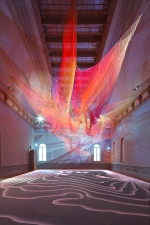 Janet Echelman returns to the Renwick - The Washington Post Janet Echelman, Colored Shadow, Light Art Installation, Shadow Drawing, Architectural Lighting Design, Interactive Installation, Artistic Installation, Kinetic Sculpture, Art Installation