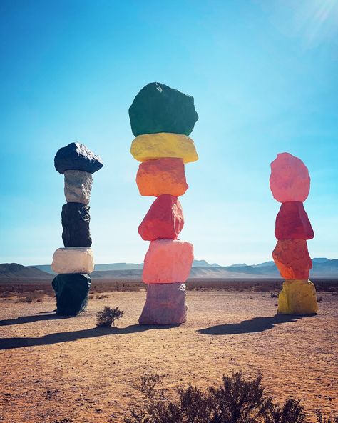 Seven Magic Mountains (Las Vegas, NV) — Flying Dawn Marie 7 Mountains Las Vegas, Magic Mountains Las Vegas, Vegas Wallpaper, Mountain Photo Ideas, Dawn Marie, Seven Magic Mountains, Nevada Desert, Salton Sea, Valley Of Fire