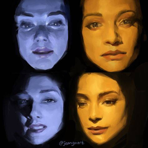 ArtStation - Personal sketches 1, Jean Go How To Color Faces Digital, Person Painting Reference, Painting Faces Digital Art, Oil Paint Face Tutorial, How To Paint Faces Oil, Gouache Face Tutorial, Person Reference, Coffee In The Morning, I Drink Coffee