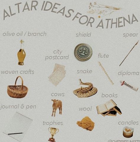 Alter To Athena, Altar For Athena, Hellenic Altar Ideas, Offerings To Athena, Artemis Altar Offerings, Altar To Athena, Athena Deity Work, Athena Alter Ideas, Athena Correspondences