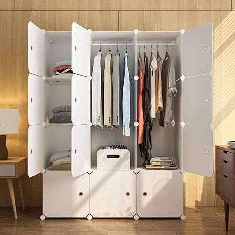 Cube Storage Bedroom, Kids Wardrobe Storage, Collapsible Wardrobe, Closet Armoire, Portable Wardrobe Closet, Armoire Storage, Closet Clothes Storage, Plastic Drawer, Hanging Clothes Racks