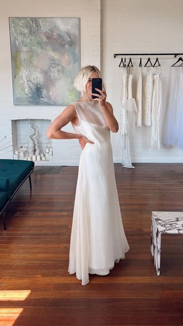 Lola Varma on Instagram: "Meet Robin! A layered gown made from luscious silk wool. Available for fittings in the Perth & Melbourne showroom. Coming to Sydney, LA & London soon x . . . . . #lolavarma #bride #weddingdress #weddinginspo #minimalbride #chicbride #weddinginspiration #modernbride #offtheshoulder #stylishbride #enganged #feyonce #uniquebride #vogueparis #bridetobe #modernbride #coolbride #silkgarment #minimal #australianbride #melbournebride #nontraditionalbride #australiandesigner #v Engagement Dress Party, Lola Varma Bridal, Loose Wedding Dress, Circus Chic, Sum Dresses, Lola Varma, Nontraditional Bride, Vogue Bride, Australian Brides