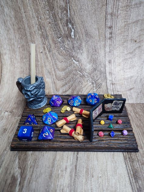 Dnd Dice Holder Clay, Polymer Clay Dnd, Dnd Table, Dnd Diy, Dice Holder, Dnd Ideas, Dnd Stuff, Awesome Sauce, Dice Tray