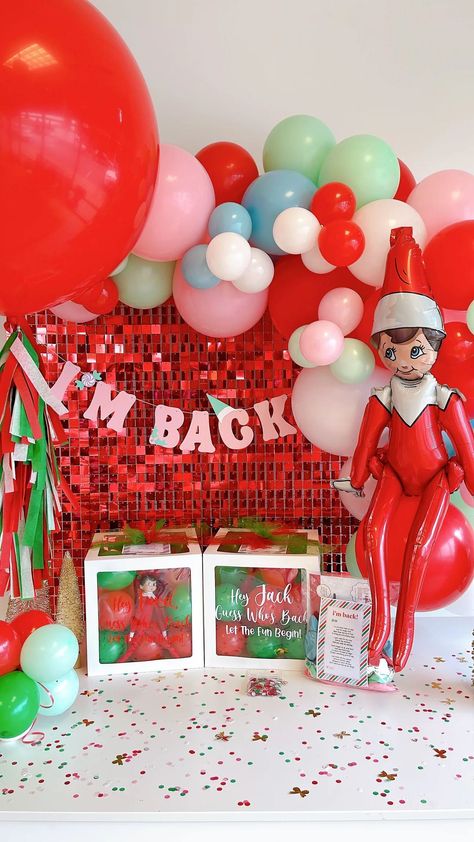 Make It Monday ✨ Today we are making our Welcome Back Elf DIY Balloon Garland Kits 🎈to make the return magical! 🧝Our DIY kits are a fun… | Instagram Elf Balloon Arrival, Elf On The Shelf Diy, Biodegradable Balloons, Elf Is Back Ideas, Welcome Back Elf, Elf Return, Elf Idea, Elf Notes, Elf Ideas Easy