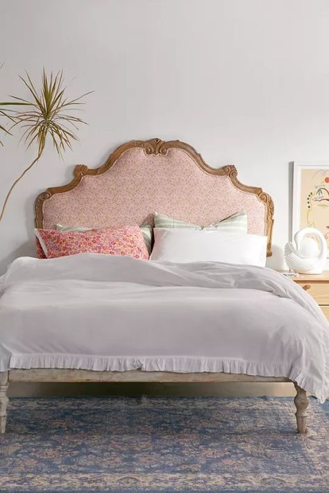 Margaux Headboard | Urban Outfitters Urban Outfitters Bedroom Furniture, Girls Headboard, Pretty Headboard, Floral Headboard, Furniture Apartment, Kids Room Interior Design, Carved Wood Frame, Pinterest Contest, Frame Floral