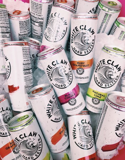 White Claw, Yummy Alcoholic Drinks, Beer Pong Tables, Bedroom Wall Collage, Alcohol Aesthetic, Hard Seltzer, Picture Collage Wall, Photo Wall Collage, Art Collage Wall