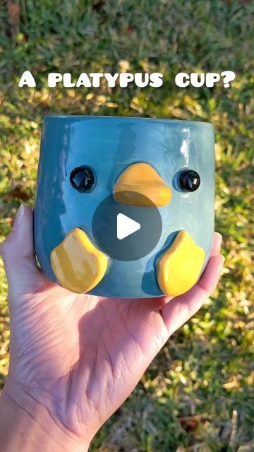 2.4M views · 508K likes | Delia | happyclaypot on Instagram: "Perry is the perfect pal! c:

I've updated my Etsy listing so you can adopt your own Perry the Platypus Cup! Feel free to message me if you live in the US to avoid additional Etsy fees! 🩷" Perry The Platypus Ceramic, Clay Perry The Platypus, Perry The Platypus Clay, Clay Cup Ideas, Perry Platypus, Clay Handbuilding, Pottery Kitchen, Perry The Platypus, Diy Crafts For Teens