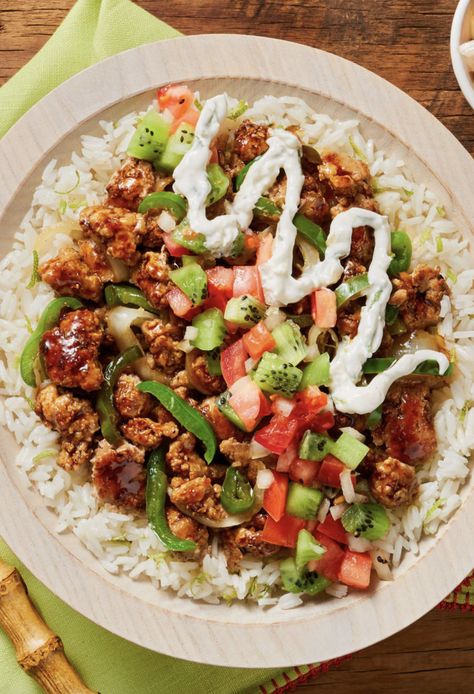 Hello Fresh Teriyaki Pork Luau Bowls, Pork Luau Bowl, Hello Fresh Rice Bowl Recipe, Recipe With Kiwi, Hello Fresh Pork Bowl, Hello Fresh Rice Bowl, Hello Fresh Bowls, Hello Fresh Bowl Recipes, Foodnetwork.com Recipes