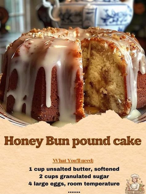 Barefoot Contessa, Ina Garten, Pound Cakes, Pie, Honey Bun Pound Cake, Honeybun Cake, Pound Cake Recipes Easy, Bun Cake, Honey Bun