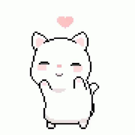 Cat Kitty GIF - Cat Kitty Love - Discover & Share GIFs White Cat, Pixel Art, Gif, White, Art