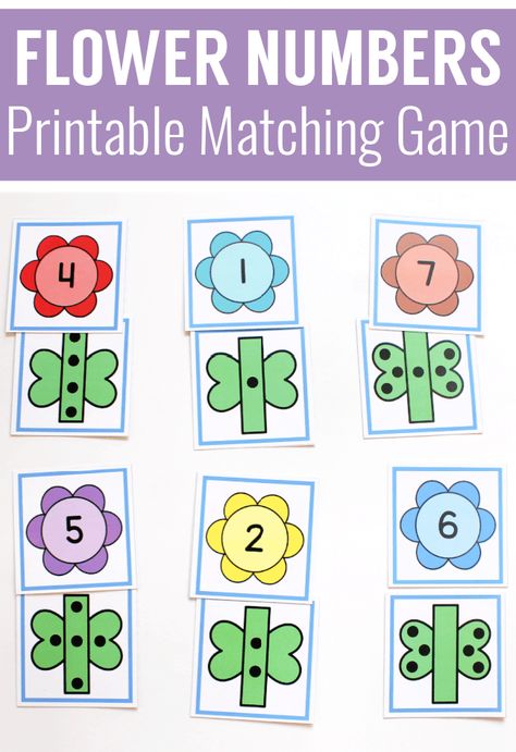 Flower Matching Game - Homeschool Share Number Games Preschool, Letter Matching Preschool, Flower Math, Plant Lessons, Preschool Math Games, Preschool Garden, Preschool Stem, Preschool Planning, Free Preschool Printables