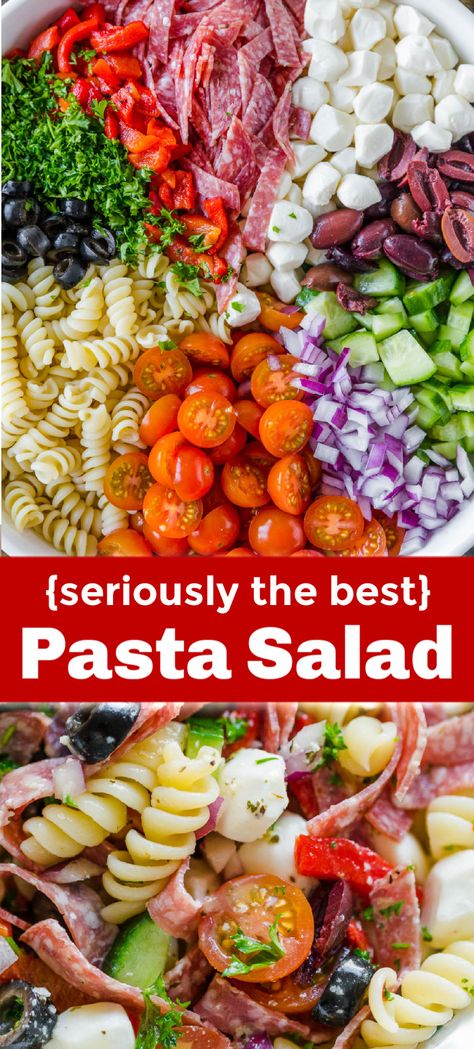 Homemade Italian Salad, Italian Salad Dressing Homemade, The Best Pasta Salad, Summer Pasta Salad Recipes, Rodjendanske Torte, Cold Pasta Salad Recipes, Italian Pasta Salad, Easy Pasta Salad Recipe, Best Pasta