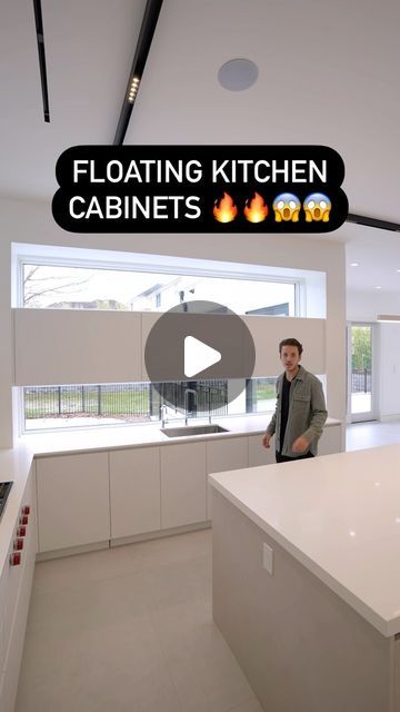 The Kitchen Guy on Instagram: "FLOATING KITCHEN CABINETS🔥😱🔥. WOULD YOU GIVE UP THE STOAGE SPACE FOE EXTRA SUNLIGHT?!" Floating Kitchen Cabinets, Brown Ceiling, Floating Kitchen, Floating Cabinet, Floating Cabinets, April 21, You Gave Up, The Kitchen, Kitchen Cabinets